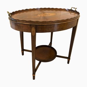 Antique Edwardian Inlaid Mahogany Tray Table