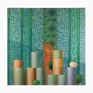 Leo Guida, Little Market (Mercatino), Original Ölfarbe auf Leinwand, 1983