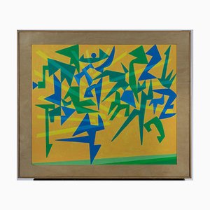 Guida Leo, Battle 2, Acrylique et Huile Originale, 1992
