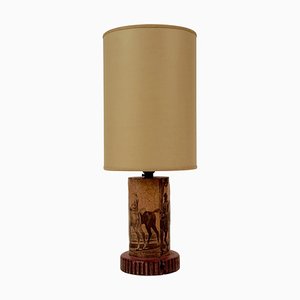 Lampada da tavolo Découpage in stile Hollywood Regency