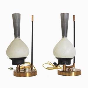 Glass Table Lamps, 1950s, Set of 2