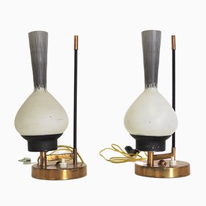 Tischlampen aus Glas, 1950er, 2er Set