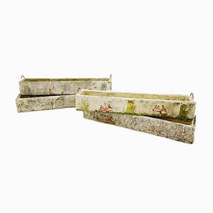 Multi-Colored Cement Planters from Emile Taugourdeau’s Zoological Garden, France, Set of 4