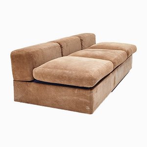 Suede Leather 711 Sofa Bed by Tito Agnoli for Cinova, 1960s