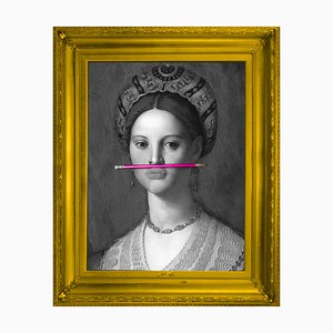 The Pink Pencil Medium Printed Canvas von Mineheart