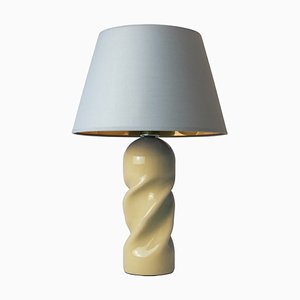 Lampada da tavolo Little Crush II con base color tortora e paralume grigio di Mineheart