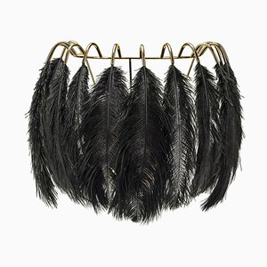Black Feather Wall Lamp from Mineheart