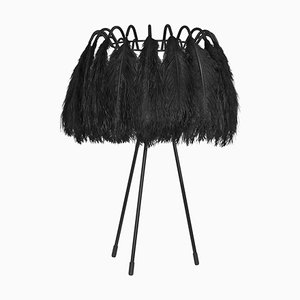 All Black Feather Table Lamp from Mineheart