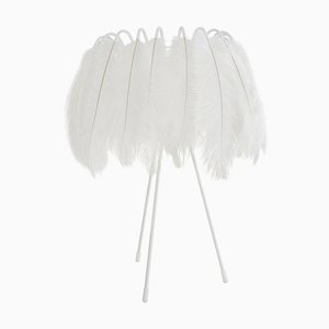 All White Feather Table Lamp from Mineheart
