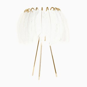 Lampe de Bureau Blanche en Plume de Mineheart