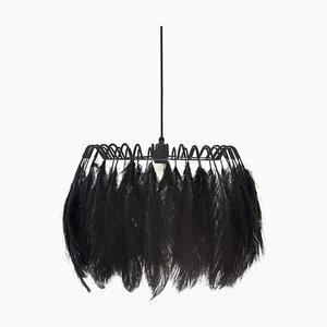 All Black Feather Pendant Lamp from Mineheart