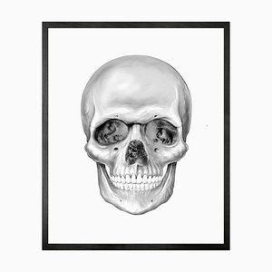 Da Vinci Skull, Gerahmte Medium Bedruckte Leinwand von Mineheart