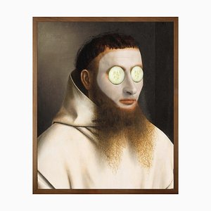 Cucumbers on Man, Gerahmte Medium Bedruckte Leinwand von Mineheart