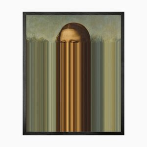 Mona Lisa Stripes, Framed Medium Printed Canvas from Mineheart