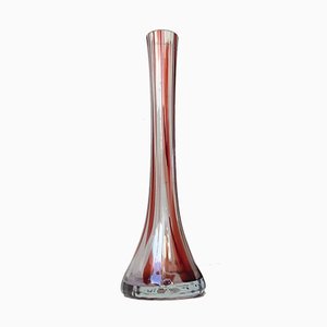 Fluted Art Glass Vase from Studiolasi Pertunmaa, Finland, 1970s