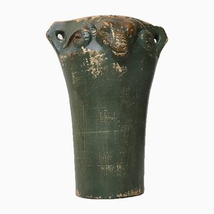 Vase Art Déco en Poterie avec Têtes de Bélier, 1920s