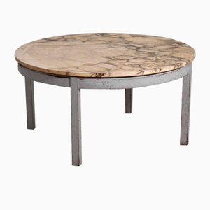 Table Basse Style Gustavien avec Plateau en Marbre, 20ème Siècle