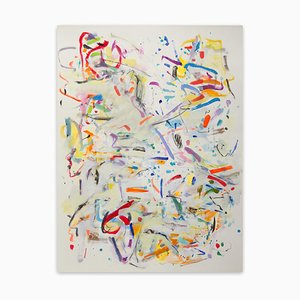 Pintura expresionista abstracta azotada por el viento, 2021