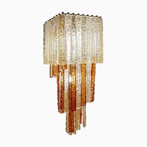 Square Cascading Murano Glass Chandelier from Venini