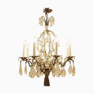 Crystal and Bronze 8-Light Chandelier, 19th Century