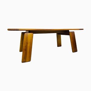 Dining Table in Walnut by Afra & Tobia Scarpa, Italy, 1980s