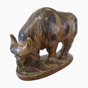 Kuh in Keramik von Knud Kyhn, 1950