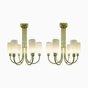 Brass Ceiling Lights, Italy, 1960s, Set of 2