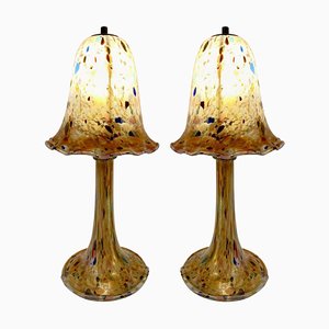 Mushroom Lamps in Glass Paste, Set of 2