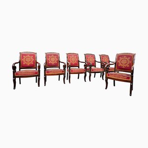 Charles X Mahogany Chairs, Set of 6