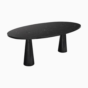 Eros Nero Marquina Marble Dining Table by Angelo Mangiarotti