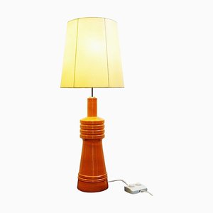 Grande Lampe de Bureau en Céramique Orange