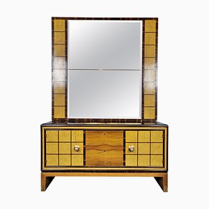 Italian Art Deco Chest of Drawers with Standing Mirror