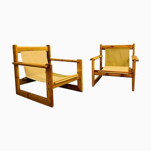 Safari Pine Armchairs, Set of 2