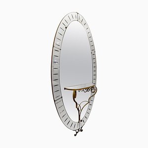 Specchio grande con consolle di Cristal Art, anni '50