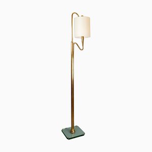 Brass and Glass Floor Lamp, Italy