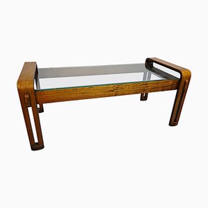 Italian Bentwood and Glass Coffee Table