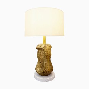 Grande Lampe de Bureau Sculpture en Bronze, Marbre et Laiton