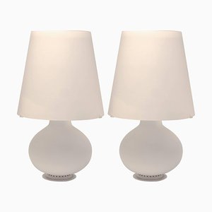 Frosted Glass Fontana Table Lamp by Max Ingrand for Fontana Arte, Italy