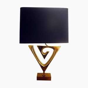 Table Lamp in Gilt Brass by Willy Daro, 1970s