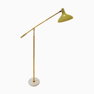 Adjustable Floor Lamp Brass and Marble from Stilnovo, Italy, 1950s
