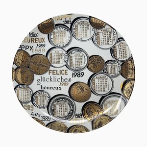 Calendario de platos de porcelana de Piero Fornasetti, 1989