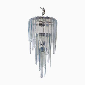 Lampadario modello Cascade in vetro di Murano opalescente di Carlo Nason per Mazzega