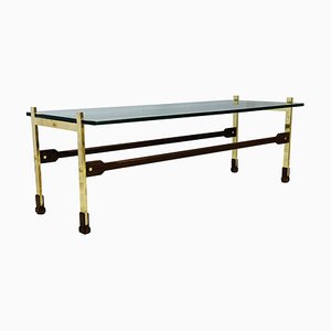 Brass Coffee Table with Glass Top