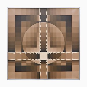 Georges Vaxelaire, Geometric Composition, Belgien, 1977, Öl auf Leinwand