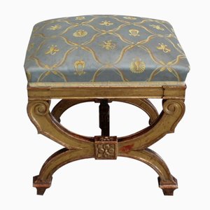 Small Square Giltwood Stool, Late 19th Century