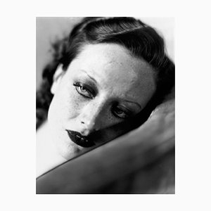 Impresión pigmentada de Joan Crawford enmarcada en blanco
