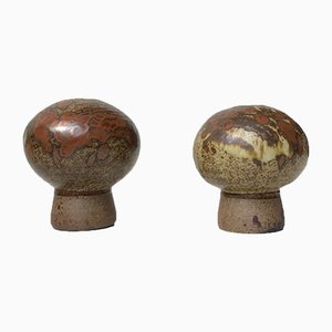 Ceramic Mushroom Vases by Aage Würtz, 1970s, Set of 2