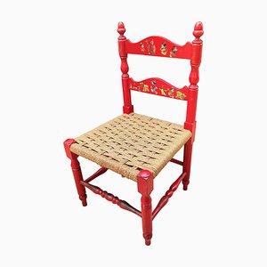 Chaise pour Enfant Kids Red en Bois et en Corde avec Disney Graphics, Italie