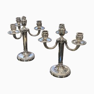 Candelabri in argento in stile Luigi XVI, set di 2