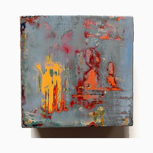 Génesis, óleo sobre lienzo, pintura abstracta de colores, 2016